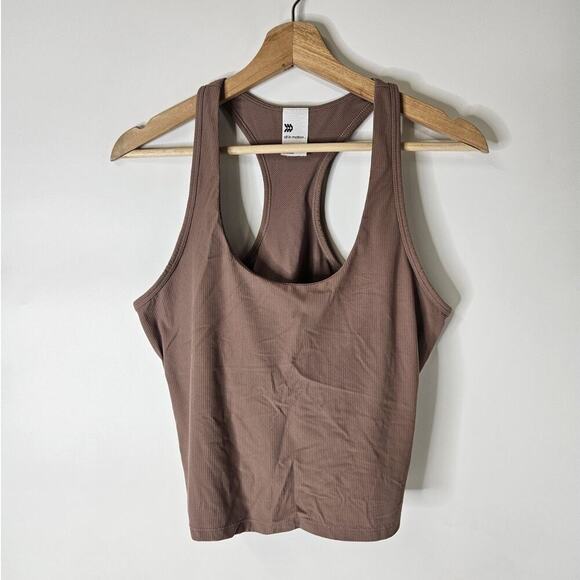 All in Motion Women Size L Everyday Soft Rib Racerback Cropped Support Tank Top - Picture 1 of 5